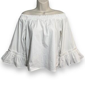BANANA Republic Women’s Off the Shoulder Bell Sleeve Top White Size XS
